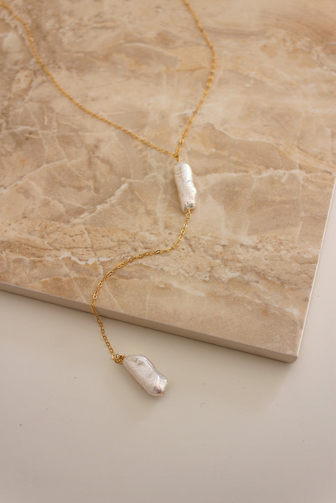 dainty pearl back necklace