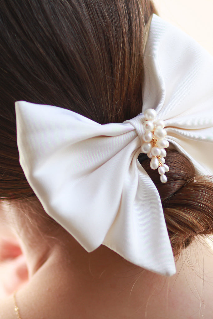 Margot Pearl and Silk Bow Barrette