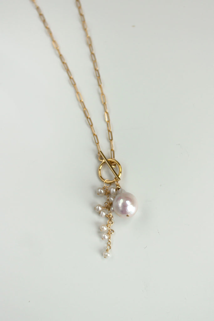 Opalescent Cluster Toggle Necklace