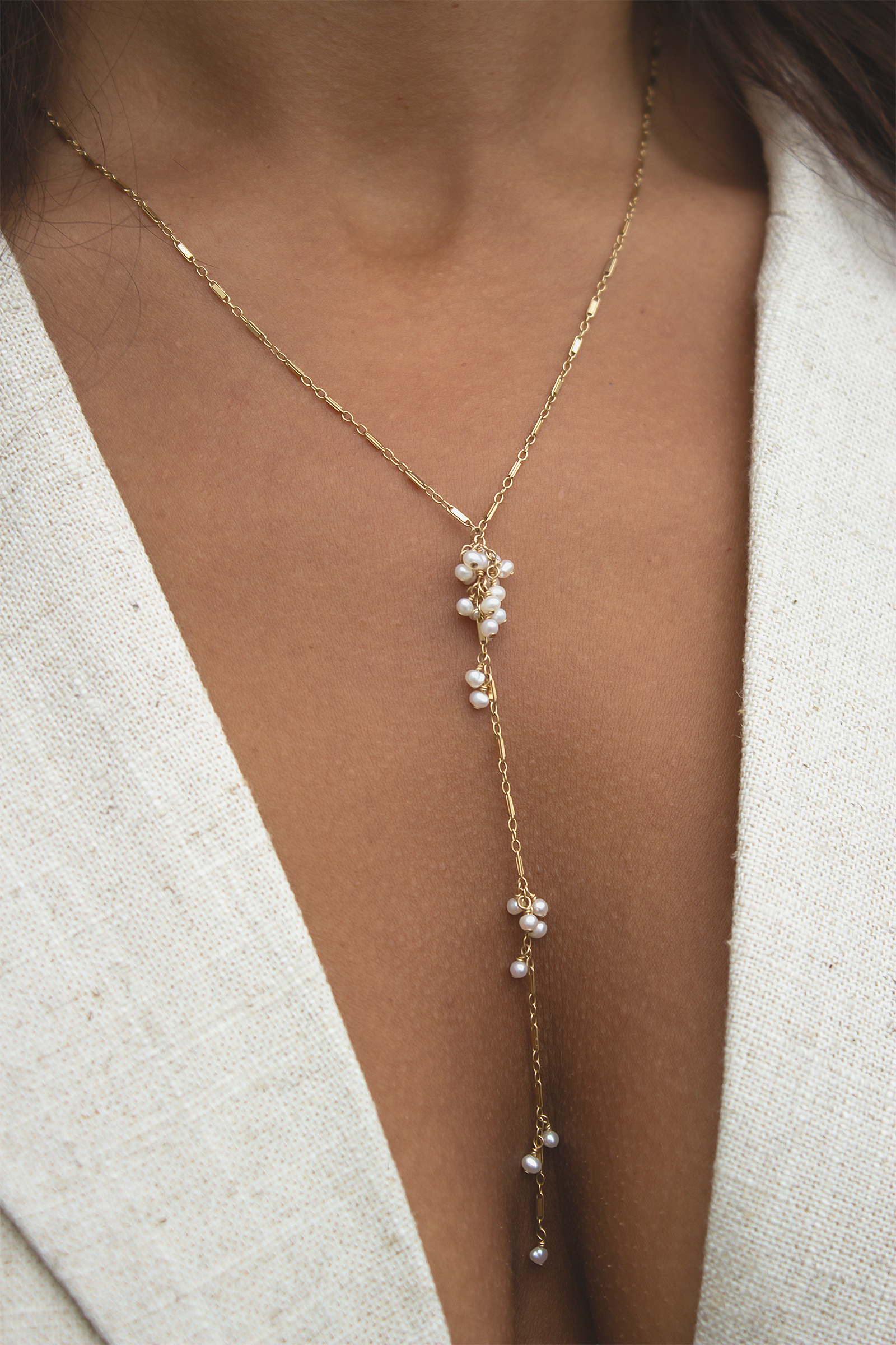 Radiance Freshwater Pearl Cluster Y-Necklace