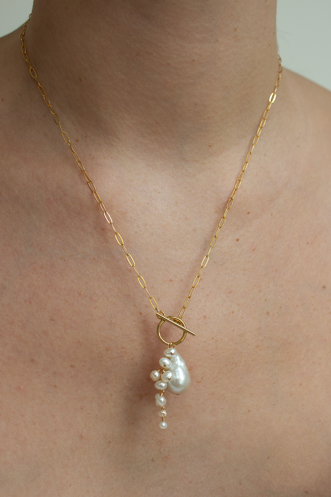 Opalescent Cluster Toggle Necklace