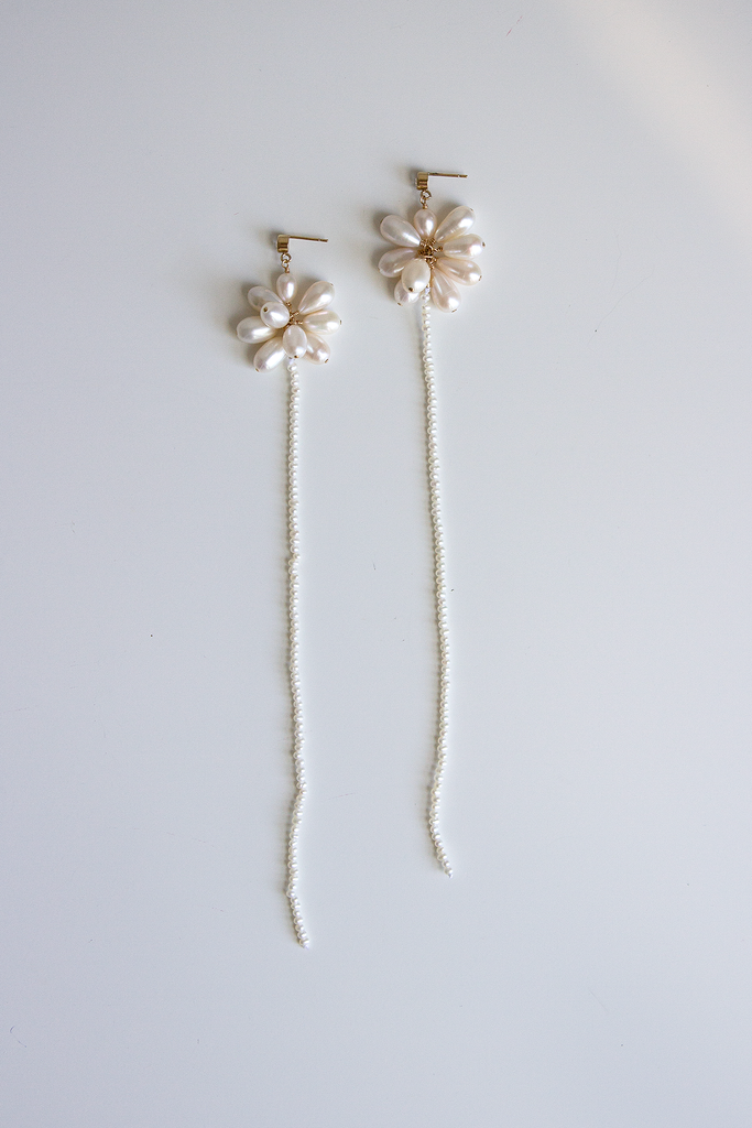 Pearl Stem Earrings