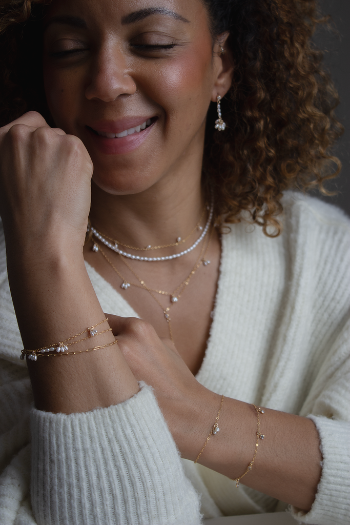 Minimal Crystal Droplets Bracelet