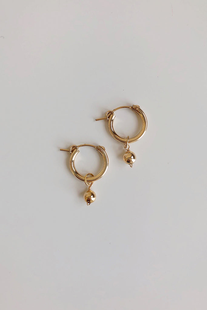 Gold Dust Solitaire Mini Hoop Earrings