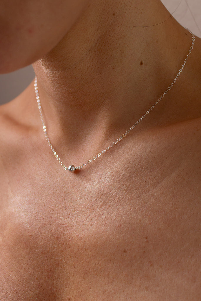 Silver Dust Solitaire Necklace