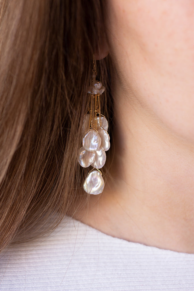 Keshi Pearl Waterfall Earrings
